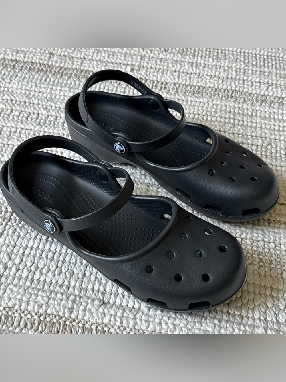 Crocs Black Double Strap Clog Comfort Slip-on Shoes Size 10 Women's - Picture 5 of 14